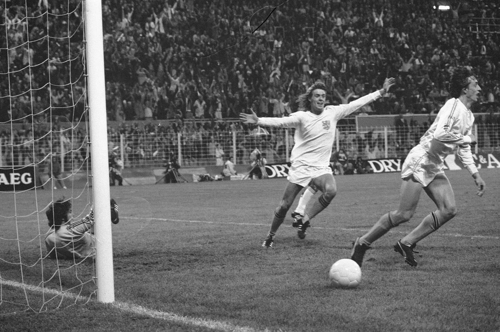 Netherlands 2–0 Brazil, Dortmund, 3 July 1974: Cruyff has just scored