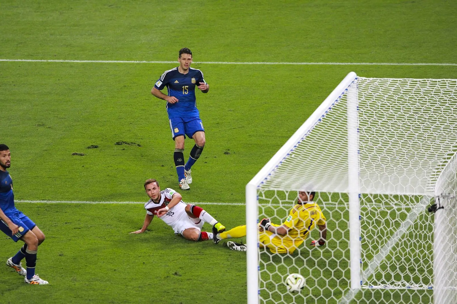 Götze strikes the extra-time winner against Argentina in the 2014 World Cup final at the Maracanã