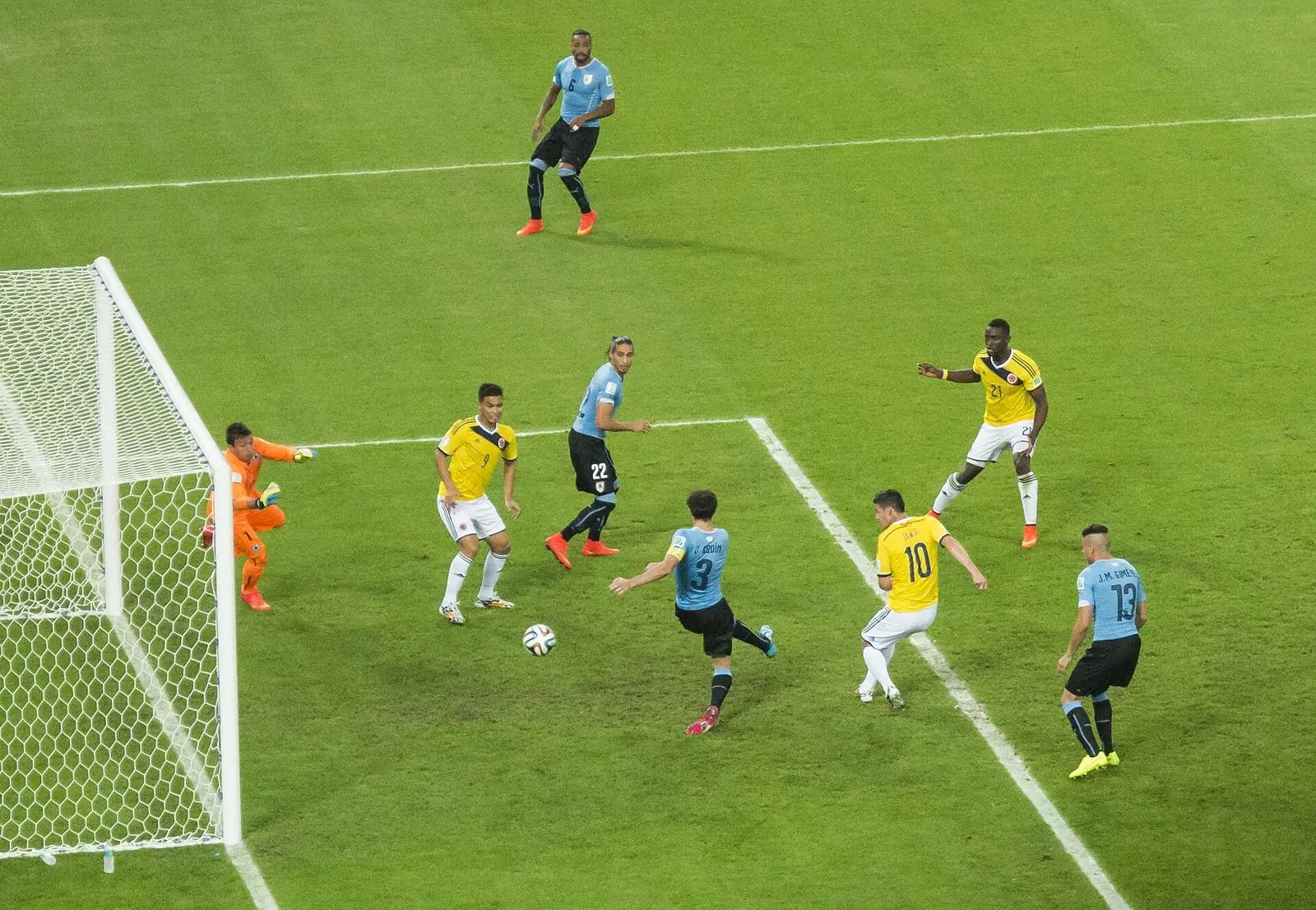 James Rodríguez in Colombia v Uruguay, round of 16, Rio de Janeiro, 28 Jun 2014