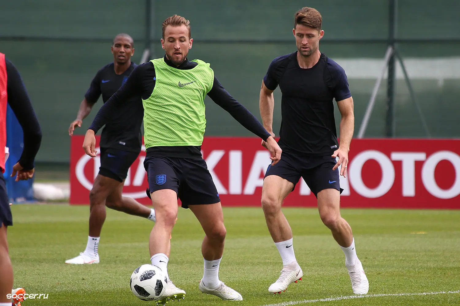 Harry Kane in England training at the 2018 World Cup in Russia