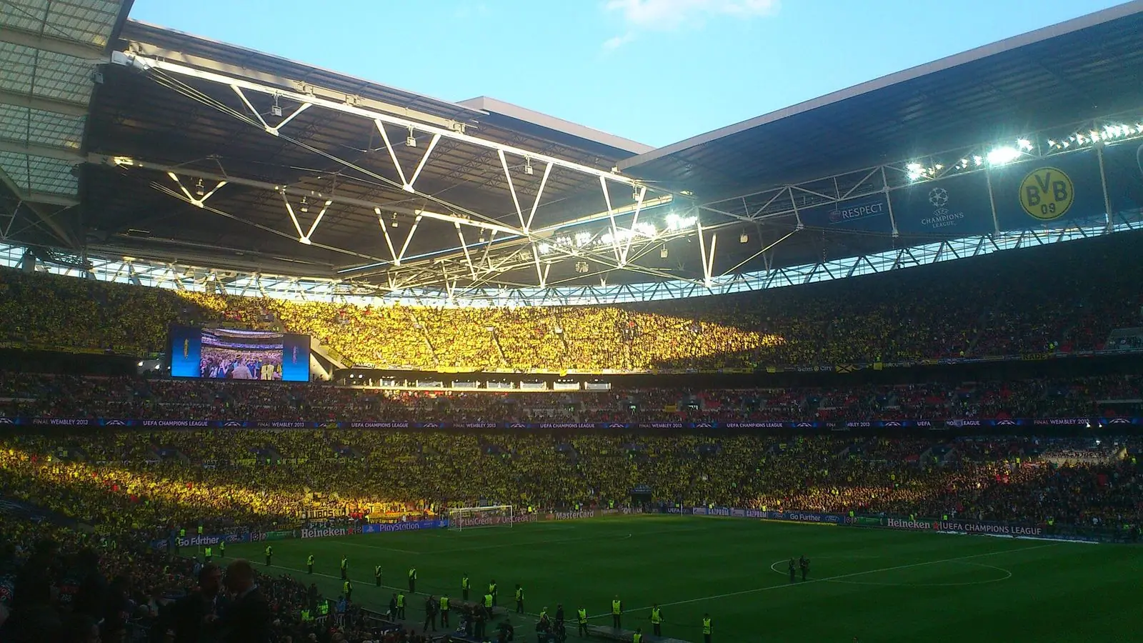 The Dortmund end inside Wembley on final night