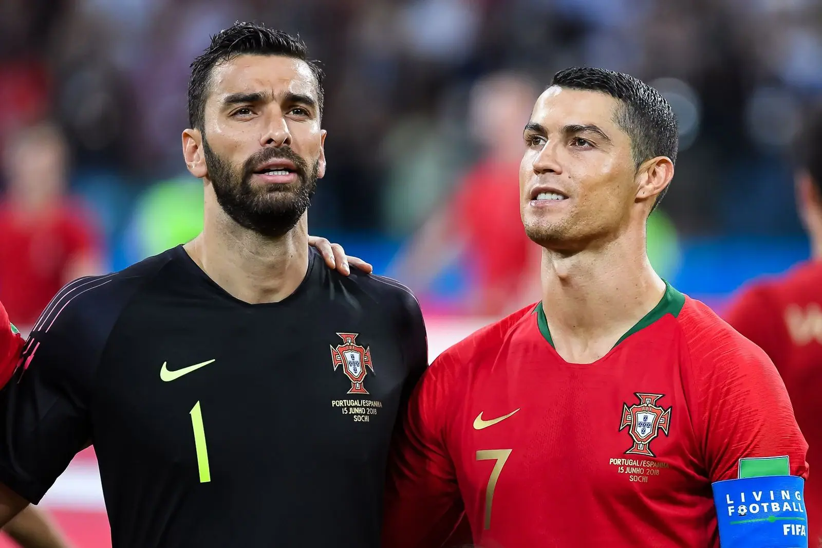Ronaldo and Rui Patrício, Portugal v Spain, Sochi, 2018