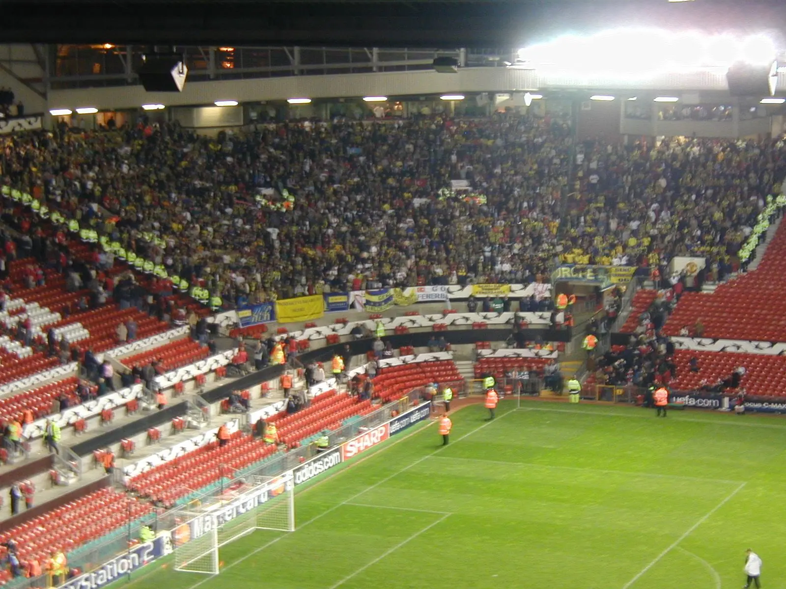 Fenerbahçe fans at Old Trafford, dated 28 Sep 2004