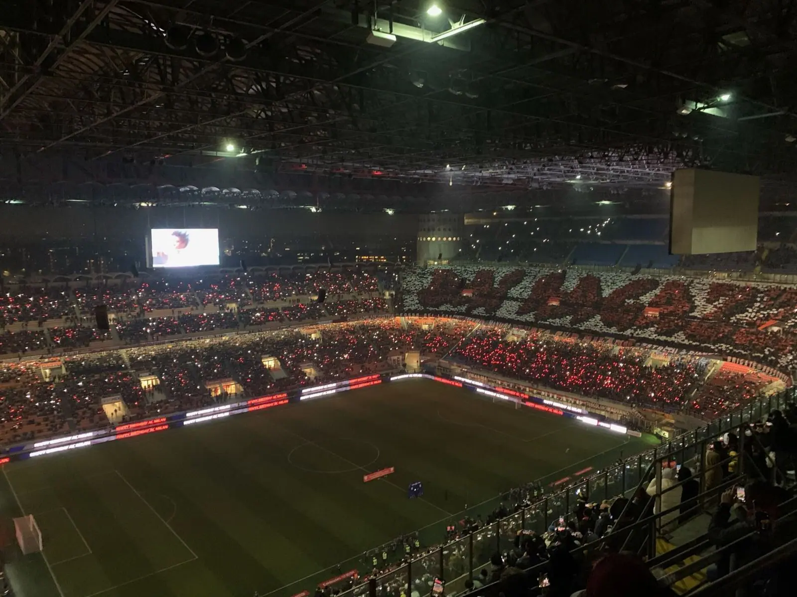 San Siro on an AC Milan match night, Milan v Napoli, 19 Dec 2021